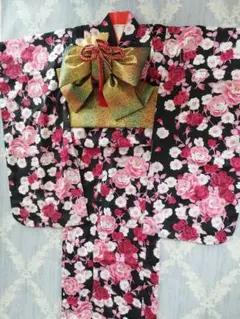 【美品】【洗える】着物 6、7歳着物 七五三祝い着 四ツ身 七歳