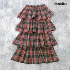 Meridian メリディアン タータンチェック柄ラッフルスカート 4段フリルのサムネイル