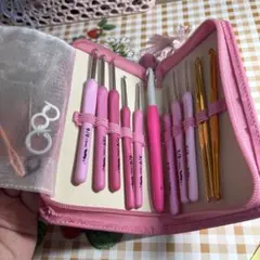 Tulip かぎ針セット ピンク　アミュレ　クロバー