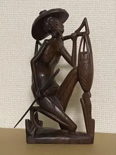 魚 一刀彫 木彫り 置物 オブジェ 骨董 古道具 民藝 農民美術 昭和