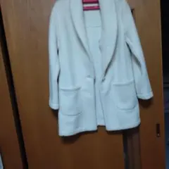 新品UNIQLO アイボリー フリースコート L