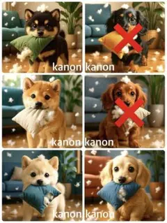 P374 パネル生地　ダックスフンド　柴犬　イタズラ　18×18 6枚1セット