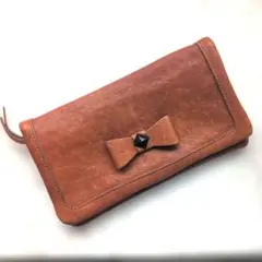 ROSE BUD 本革長財布 ブラウン リボンのサムネイル