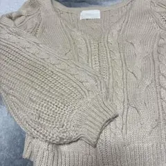Chico ベージュ ケーブル編みニットカーディガン