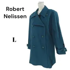 Robert Nellssen　トレンチコート　カシミア混【L】ターコイズブルー