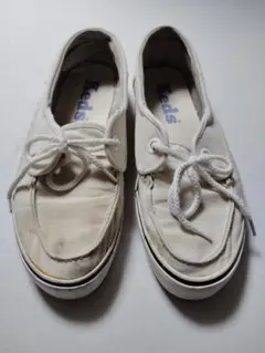 珍しい　Kedsのデッキシューズ　27.0　US10　キャンバス　オフ白　難有り