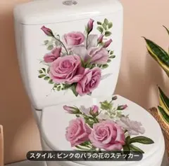 ピンクのバラの花のステッカー