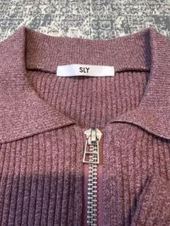 SLY パープル ジッパー付きニット