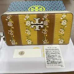 新品同様‼️ 現行　トリーバーチ　財布　長財布　花柄　ラウンドファスナー