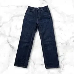 GU＊ハイウエストストレートジーンズ　定番アイテム　脚長効果　濃紺　レディースLのサムネイル