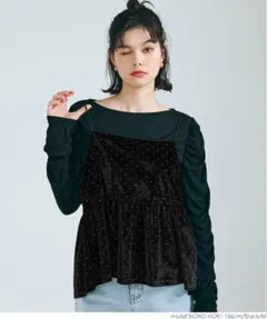 coca ラインストーンベロアキャミソール　M