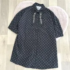 ♡AnkRouge♡ハート柄リボン付きシャツ♡オーバーサイズ♡地雷系♡量産型♡