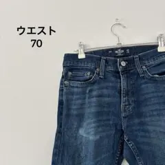 ホリスター デニムパンツ スキニー 裾細め 無地 青 綿混合 伸縮性 カジュアルのサムネイル