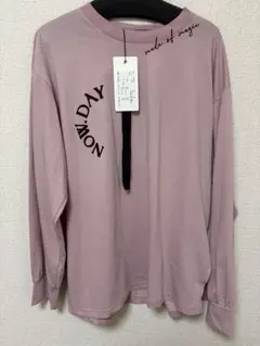 新品　今季　エイミーロウ　フロッキー＆エンブロスリットロンT ピンク