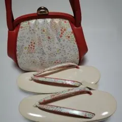和装用バッグ 草履 セット 　花柄