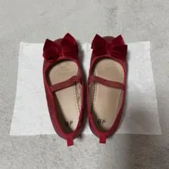 H&M キッズ レッド グリッター バレエシューズのサムネイル
