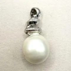 超大珠 本真珠ネックレス トップ エジソンパール 14.6mm ペンダント 