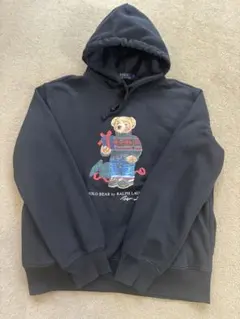 即完売モデル ポロベア クリスマスデザイン パーカー　S ブラック