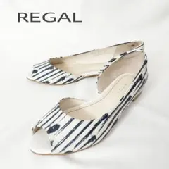 【総柄】リーガル REGAL オープントゥ パンプス