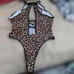 1216k480 ヒョウ柄ボディスーツ Lサイズ