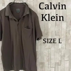 古着 Calvin Klein 半袖ポロシャツ サイズL ブラウンのサムネイル