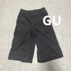 GU メンズ ハーフパンツ ブラック ホワイトステッチ
