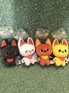 かみさまキツネとサラリーマン　マスコットぬいぐるみ　4種セット