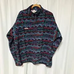 Columbia フリース メンズ L USA製 総柄 ハーフジップ 古着