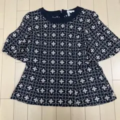 TO BE CHIC トゥービーシック/半袖シフォン切り替えデザインチュニック Ⅳ 紺色 TO BE CHIC｜トゥー ビー シックのトップス（半袖）通販 - ZOZOTOWN