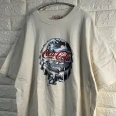 【希少】90s コカコーラ プリントTシャツ クリーム 企業ロゴ