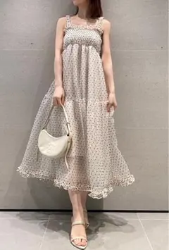ADEAM アディアム ベージュ クロッカス ドレス ワンピース - メルカリ