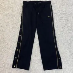 ☘️FILA　サイドオープンパンツ　ジャージ　トラックパンツ　ブラック　M