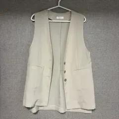 【美品】PAGEBOY ページボーイ ノーカラージレ ベスト ライトベージュ F