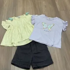 ミラクルスパンコールTシャツ他1枚&ショートパンツ　3点セット　120