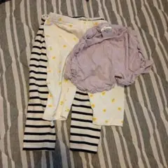 レモン柄とストライプのハーフパンツ