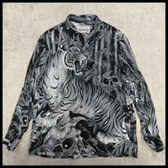 ワコマリア マリア様 バックプリント ロンT長袖ロゴtシャツ虎ドクロ 