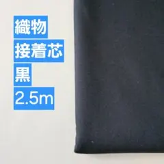 織物生地　接着芯　黒　2.5m