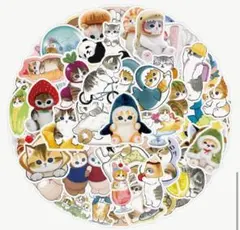 50枚over キャラクターシール　ステッカー　モフサンド　モフねこ　もふもふ猫