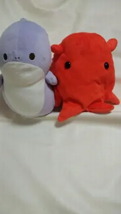 こわくないサメとメンダコぬいぐるみ　　2個セット　ま513のサムネイル