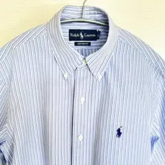 Ralph Lauren 半袖 ストライプ ボタンダウン シャツ