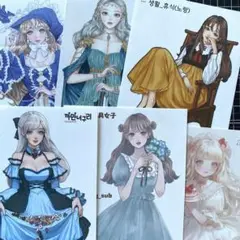 人物ステッカー　B 女の子　5枚セット　作家様