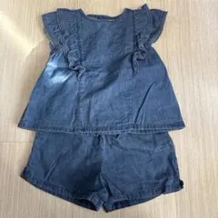 デニムノースリーブセットアップ　90㎝