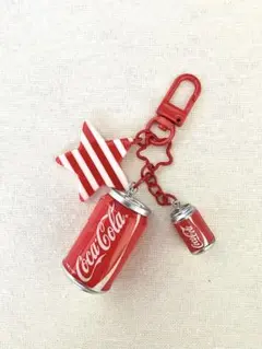 バッグチャーム　(ミニチュア缶ジュースB レッド) キーホルダー