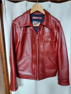 美品 超希少XL R.NEWBOLD カウレザー ダブルライダースジャケット 赤 美品 超希少XL R.NEWBOLD カウレザー ダブルライダース