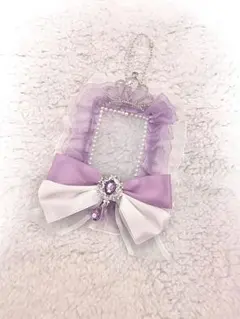 ハンドメイド トレカケースデコ 紫 パープル