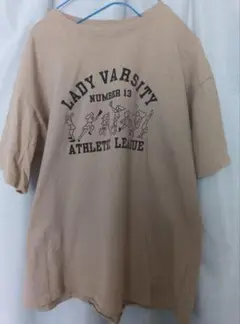 LADY VARSITY 半袖Tシャツ ベージュ