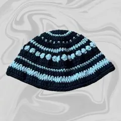 【ハンドメイド】 編み物 バケハ ビーニー クラッシャーハット クロシェハット