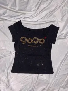 9090girl OG Logo Off Shoulder GlitterTee