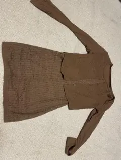 ブラウンミニドレス羽織付き