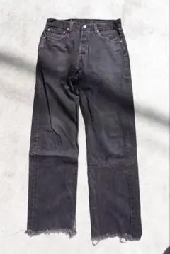 希少 Levis 501 アメリカ製 90's ブラックデニム フリンジ